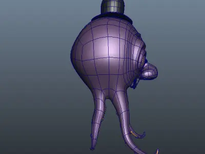 Octopus Cartoon Low-poly 3D model