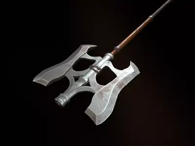 Heavy Battle Axe Stylized - PBR Low Poly Model Free low-poly 3D model