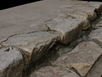 Korean Style Stone Staircase 3D model