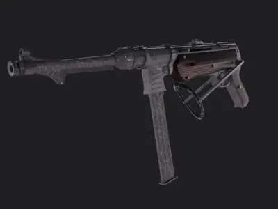 Game ready MP40 gun Free low-poly 3D model