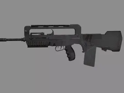 Assault MS2 Bullpup Game Ready Rifle Low Poly 3D Model Low-poly 3D model