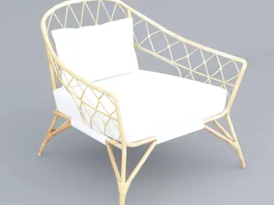 StockHolmRattan Chair Low-poly 3D model
