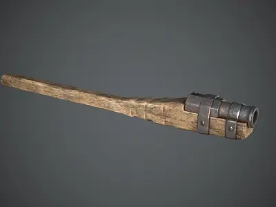 Hand Cannon Medieval Low-poly 3D model