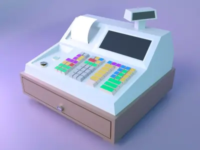 Game-ready Cashier Machine Low-poly Low-poly 3D model