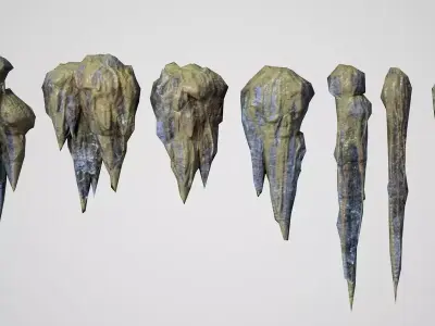27 Low poly Cave Stalactites 250208 Free 3D model
