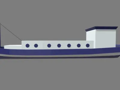 Low Poly Boat 04 Low-poly 3D model