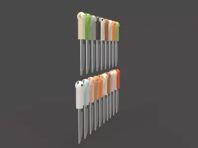 Cartoon Knifes Pack 01 Low-poly 3D model