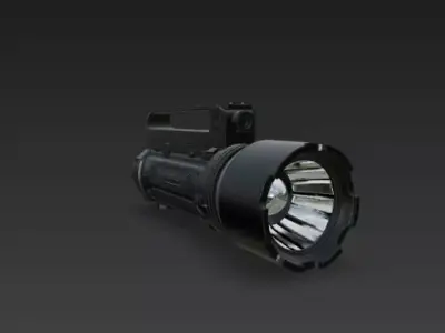 Tactical Flashlight 3D Model 3D model