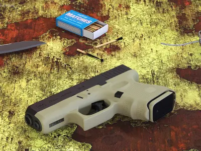 Glock G26 Sub Compact 9mm Pistol 3D model