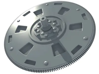 Detailed not textured part of engine 3D model