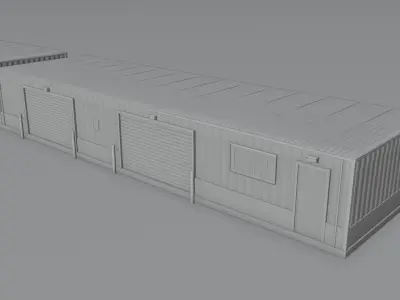 Small Industrial Utility Garage 4K and 2K Low-poly 3D model
