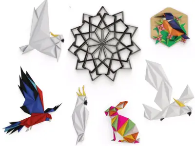 Origami Sculpture Collection 3D model