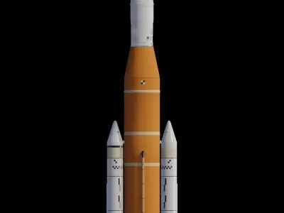 NASA Space Launch System SLS Artemis Rocket Low-poly 3D model