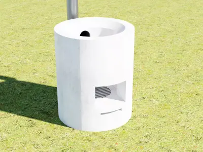 Handmade stove from bucket Free low-poly 3D model
