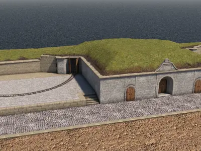 TABYA stone building in desert 3D model