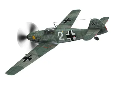 Messerschmitt - BF-109 E - White 2 3D model