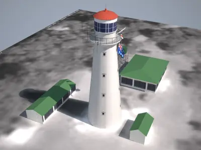 The Sandy Cape Lighthouse Low poly 3D model