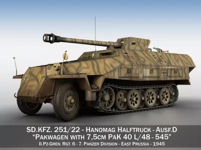 SDKFZ 251 - Ausf D - Pakwagen - 545 3D model