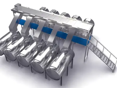 Oxidation Fermentation Unit Low-poly 3D model