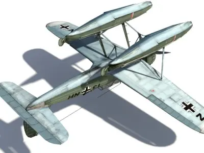 Airplane WW2 Arado Ar 196 Low-poly 3D model