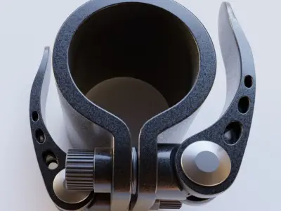 E-Scooter Quick Release Clamp with Procedural PBR Material 3D model