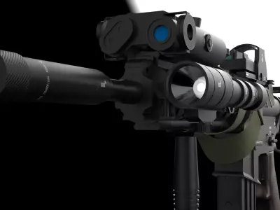 FN 15 m416 weapon Fps - Tps Low-poly 3D model