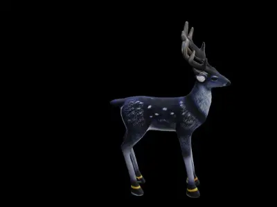 Grey deer  Deer low poly Low-poly 3D model
