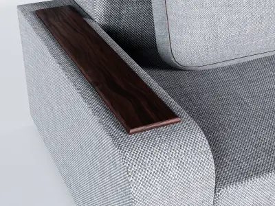 Sofa in grey color Free low-poly 3D model