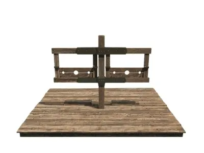 Medieval Stocks Low-poly 3D model