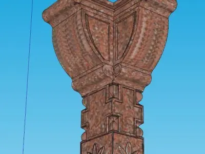 indian jodhpuri stone piller column Low-poly 3D model