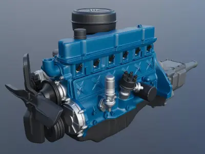240 CID Straight-Six Engine  3D print model