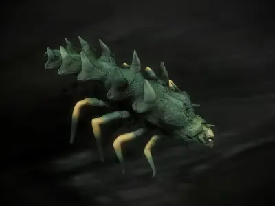 Worm insect slayer evil  Low-poly 3D model