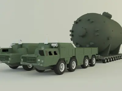 Soviet MAZ-7910 cargo 3D model