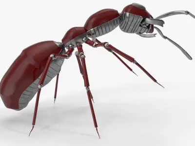 Red robot ant 3D model