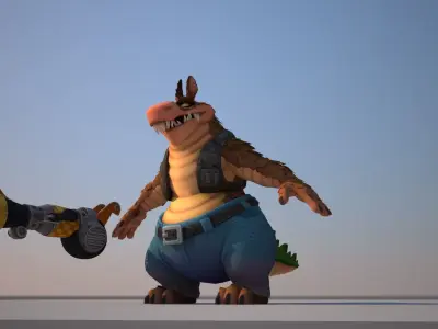 Dingodile dinosaur Low-poly 3D model