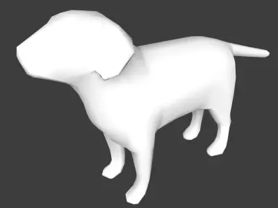 Lowpoly Dog 3D model Vray Ready Game Ready VR AR Ready Free low-poly 3D model