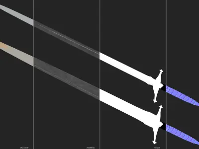 Sword and Scabbard D Low-poly 3D model