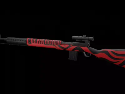 SVT- 40 Sniper Rifle Low-poly 3D model