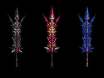 Dark Omen Greatsword Low-poly 3D model