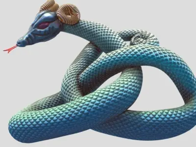 snake with devil horn Free 3D model
