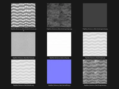Damascus Metal Pack - PBR - SBSAR Texture