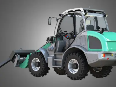 Loader KL80-8T with Roll-type Bale Fork - Front Loader 3D model