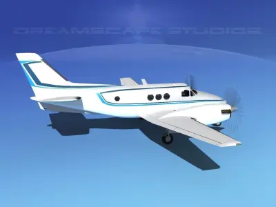 Beechcraft King Air 100 V05 3D model