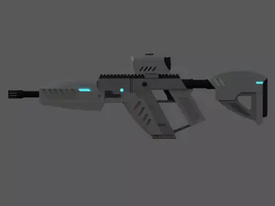 Sci-Fi Gun Game-Ready 3D Weapon Low-poly 3D model