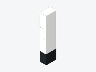 Locker - Laminate - Integral - Step - High Base - Tall Low-poly 3D model
