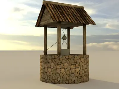Stone Well Low-poly 3D model