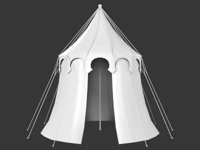 Medieval Elegant Camp Tent Medium Low-poly 3D model