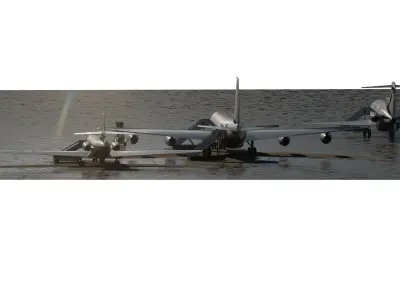 AIR FRANCE 1960s Boeing 707-300 Boeing 727-200 and Caravelle 3D model