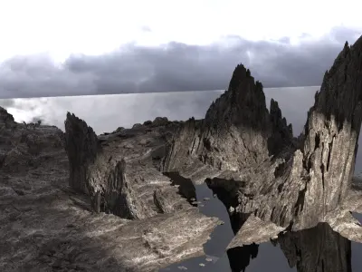 Dark Orthanc Mountain ridgeways 3D model