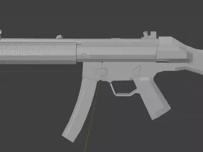 low poly sub d redy mp5 3D model